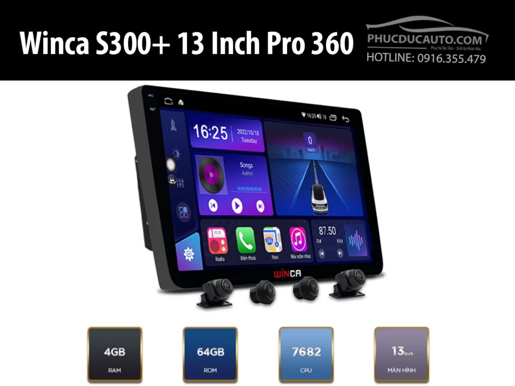 màn_hình_android_winca_S300+_13inch_pro_360_cho_xe_hơi